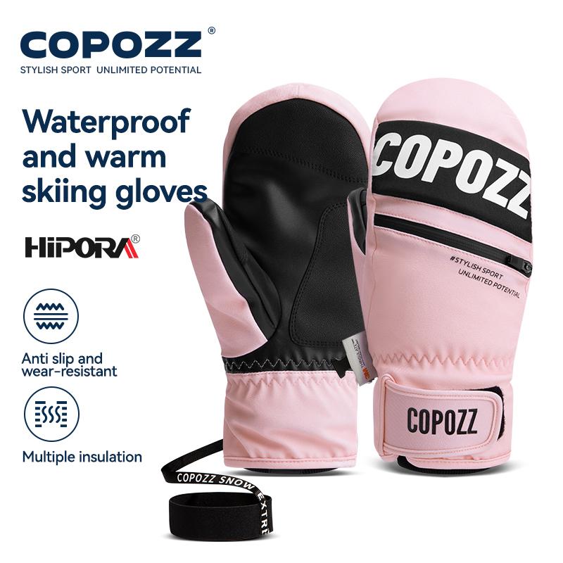 COPOZZ 3M Thinsulate Толстые Взрослые Подростковые Профессиональные Сноубордические Лыжные Перчатки Ветрозащитные Зимние Теплые Термо-Снегоступы Снегоходные