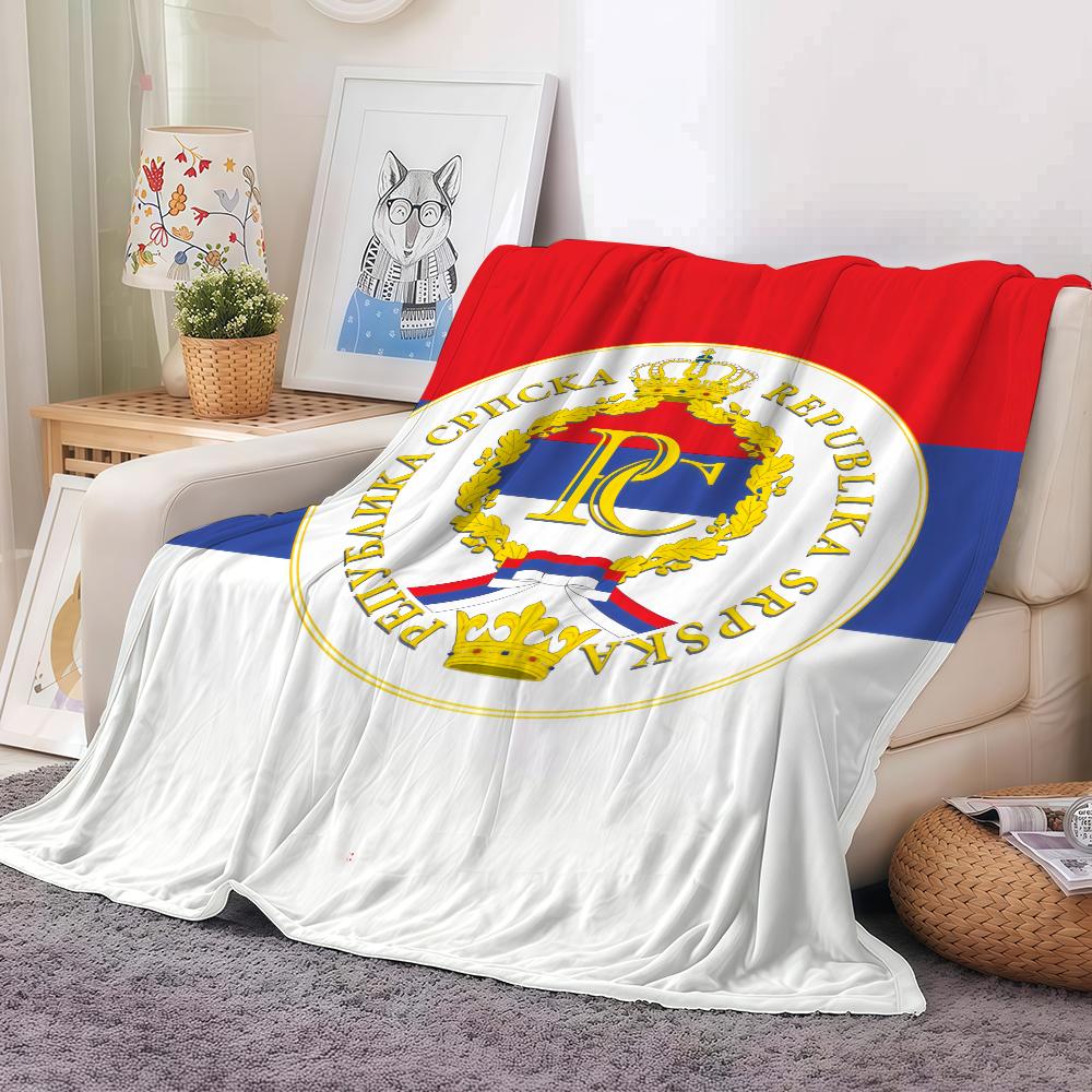 Republika Srpska Zastava Blanket Warm Soft Suitable For Bedroom Sofa Bed Living Room Office Travel Camping Gifts