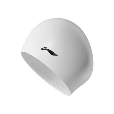 Li-Ning Силиконовая шапочка для плавания, защита ушей и длинных волос, водонепроницаемая, очень большого размера, белая