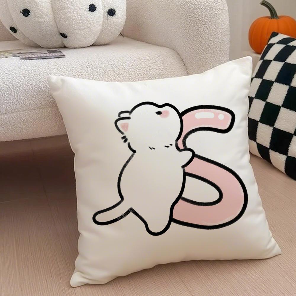 Cute Custom Art Cat Personalised Cushion Cover Throw Pillow Cover Hidden Button Durable Polyester Chair Cushion