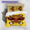 3pcs Custom Name Cartoon Hysterical Mini Bedding Set Duvet Cover Closure Includes 1 Duvet Cover & 2 Pillowcases for All Seasons Bedroom Decor
