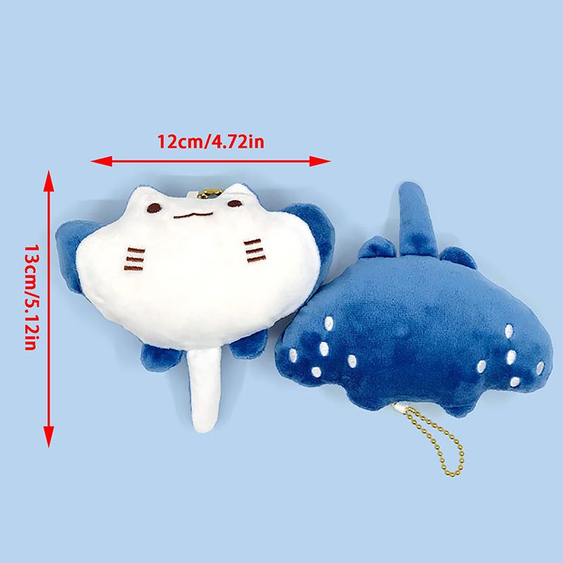 1Pc Cartoon Marine Animal Devil Rays Doll Plush Toy Ornament Stuffed Animal Manta Ray Plush Keychain Pendant Kids Girls Gifts