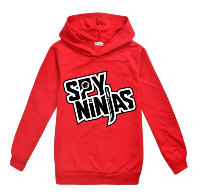Новая одежда Spy Ninjas для детей Хлопковый свитшот с капюшоном Уличная одежда Толстовка Мультяшный пуловер Хип-хоп Одежда для подростков Мальчиков и Девочек