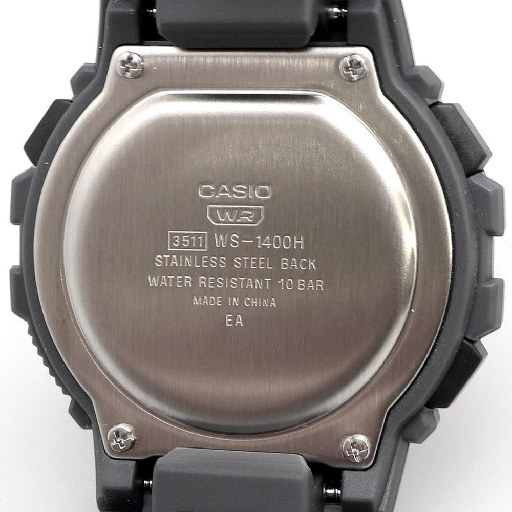Casio Спортивные часы WS-1400H-8BV Серый Черный Инвертированный ЖК-дисплей Память на 60 кругов Мужские