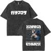Anime Gachiakuta Ludo Vintage Washed T Shirt Men Women Manga Retro Oversized Short Sleeve Tshirt Mens Casual Cotton Tshirts