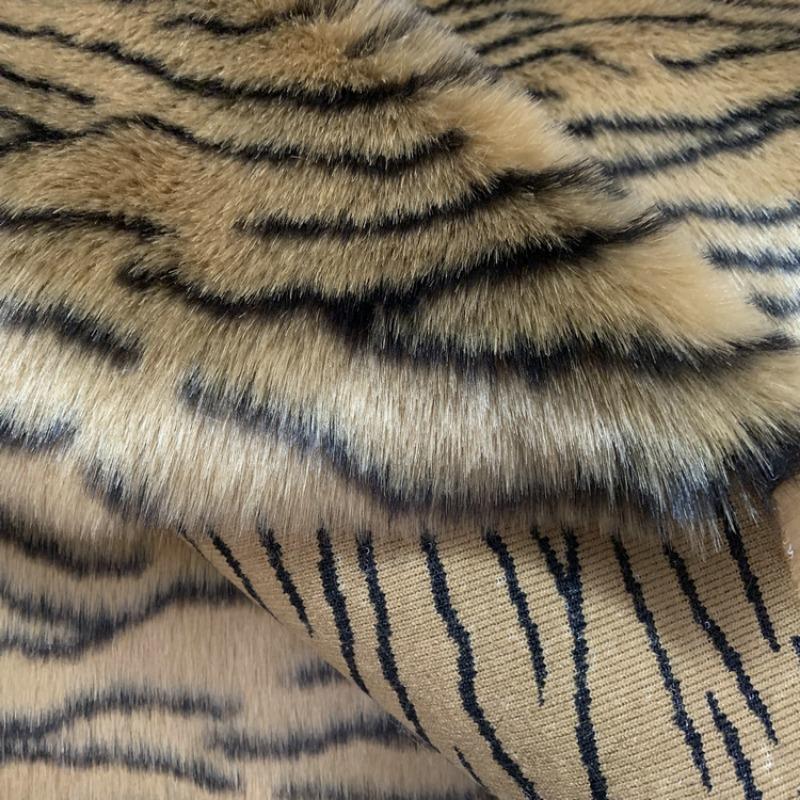 100x180cm Thickened Fur Length Leopard Print Tiger Print Plush Fabric Performance Costume Faux Fur DIY sewing Clothing Fabric