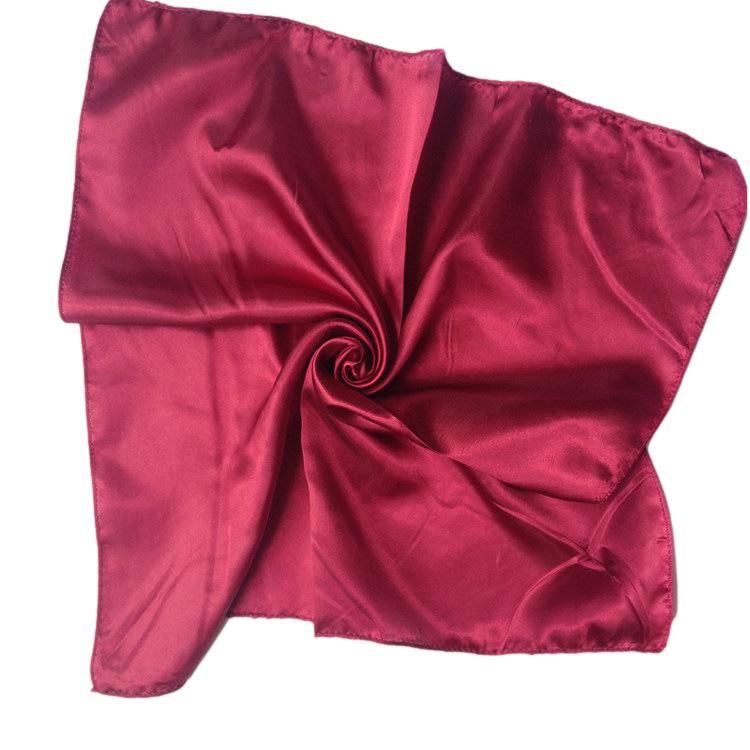 50x50cm Women Solid Square Scarf Single Performance Boy Girl Small Simulation Silk Scarves Flight Attendant Party Gift