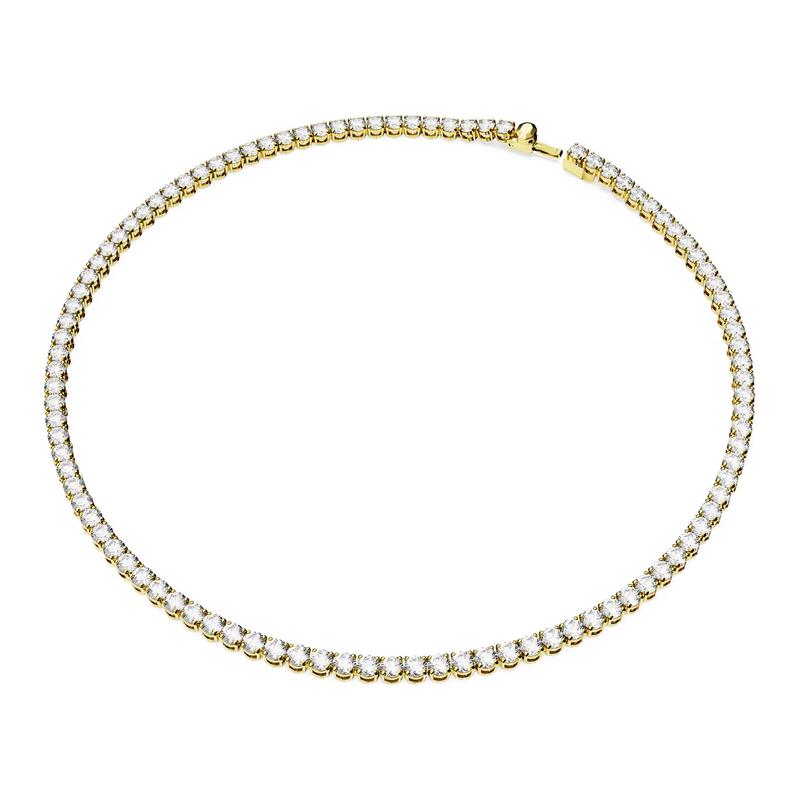 Swarovski Matrix Tennis original design gold-plated necklace for men and women, same style for couples, white 5681795