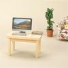 Play Miniature Ornaments 1:12 Dollhouse Wooden Tea Table Simulation Wood Table Kids Play Toys