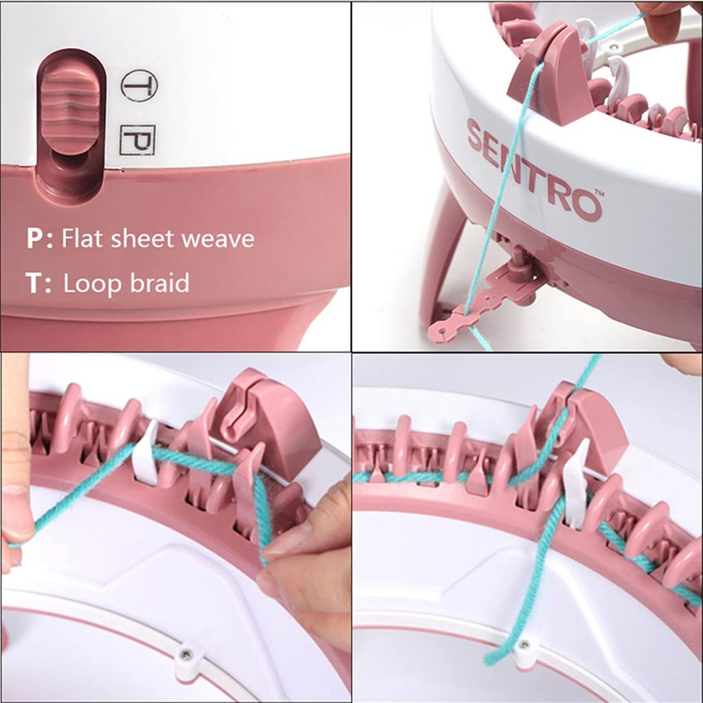 22/32/40 Needles Smart Weaving Round Loom,Knitting Board Rotating Double Knit,Loom Machine Kit for Adults/Kids DIY Knit Scarf Hat Sock
