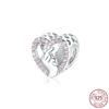 925 Sterling Silver Angel Mom Family Heart Series Shine Beads Fit Original Fashion Charms Bracelets Women DIY Jewelry