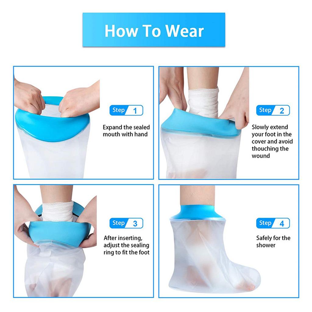 Waterproof Cover For Shower Adult Cast Protector Cast Cover Bath Foot Case Watertight Shower Boot Reusable Hang Loop