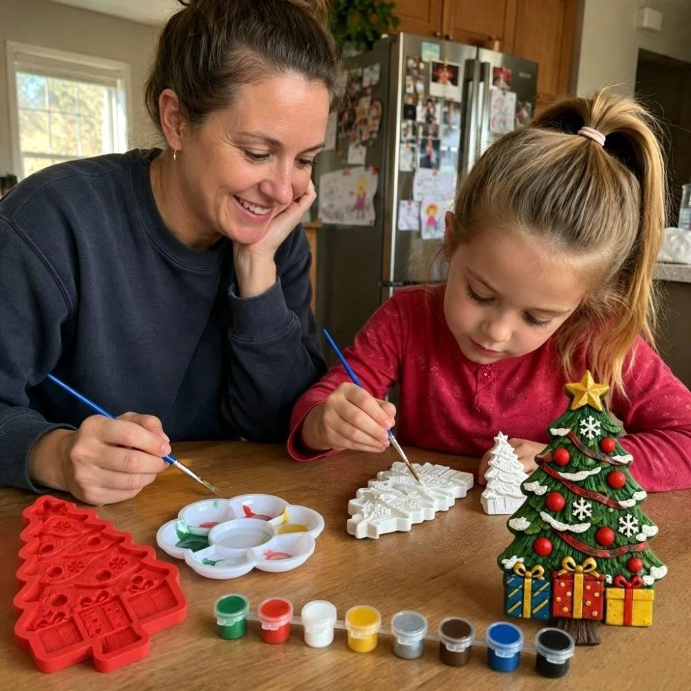 Coloring Craft Set Christmas Tree Mold Christmas Tree Shape Kids Art Craft Toy Holiday Party