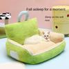 Универсальная моющаяся кроватка для домашних животных, теплая, съемная, для собак маленьких и средних размеров, плюшевый диван, кошачье гнездо, четыре сезона, принадлежности, зима