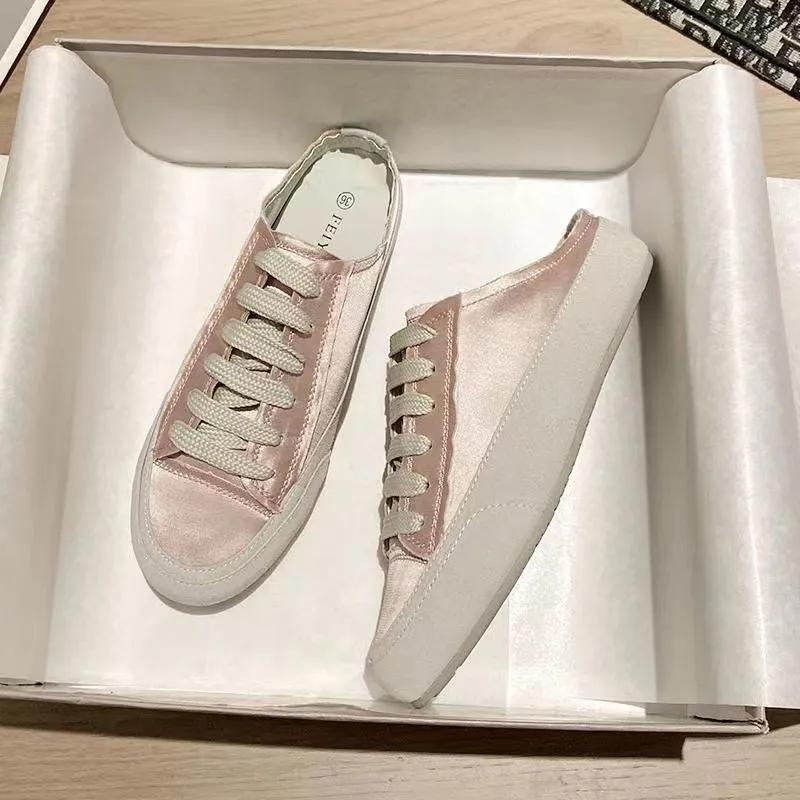 Мода 2025 Новые парусиновые туфли Женские вулканизированные туфли Студенческие однотонные кроссовки Женские балетки Повседневные дышащие для ходьбы Путешествия Теннис