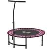 Mini Round Steel Frame Trampoline W Adjustable Handle Pink