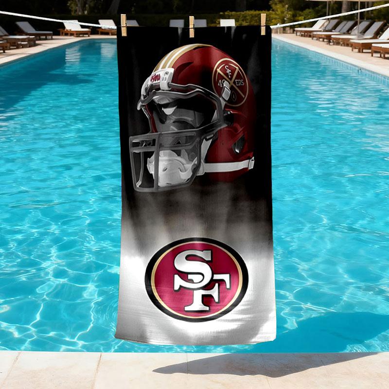 NFL Print Beach Towel Design, Soft, Lightweight. for Home Bathroom, Spa, Pool, Yoga, Surfing, Camping, Gift for Family, Friend