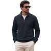 Men S Jacquard Half Zip Long Sleeve Loose Fit Solid Color Sweatshirt With Pockets