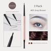 Maxfine/3 PCs Ultra-Fine Eyebrow Pencil Women's Ultra-Fine Waterproof Sweatproof Nature Long Lasting and Does Not Fade Brown Authentic Flagship Store