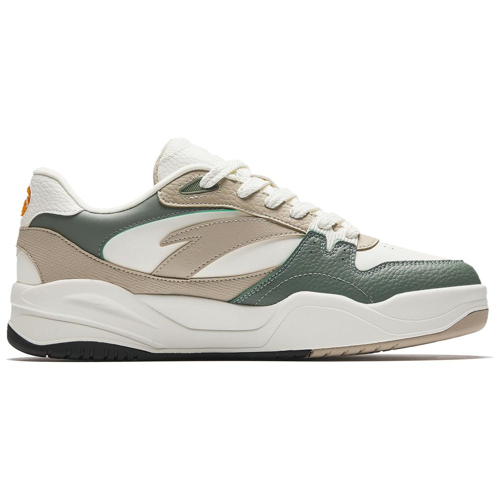 Anta Wave Shoes Versatile Casual Height Increasing Wear Resistant Lightweight Non Slip Low Top Skate Shoes Men Sneaker Green Brown 912518005-3