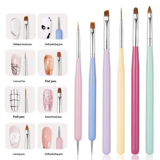 Набор кистей для дизайна ногтей Набор кистей для рисования на ногтях для гелевой и акриловой детализации