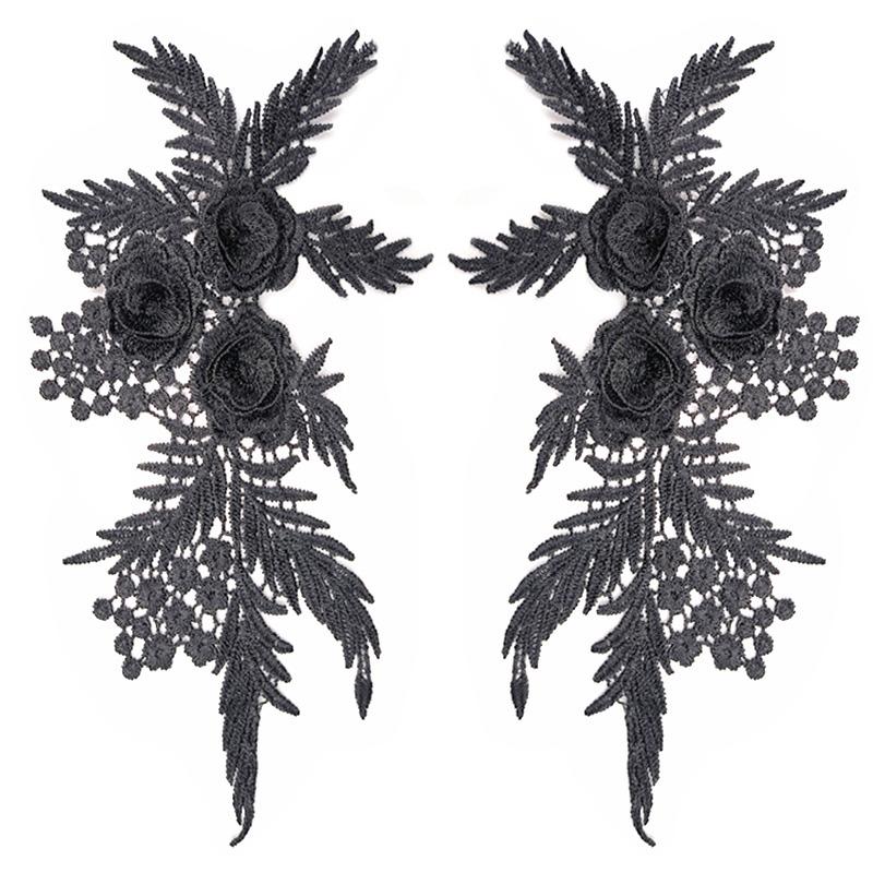 1 пара вышивка цветок 29X17см полый DIY аксессуары для одежды для одежды сумка ткань аппликация кружевная аппликация пришить
