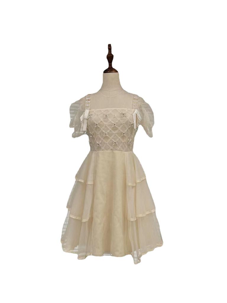 Платье вьетнамской принцессы с бисером и сеткой 2022 г.