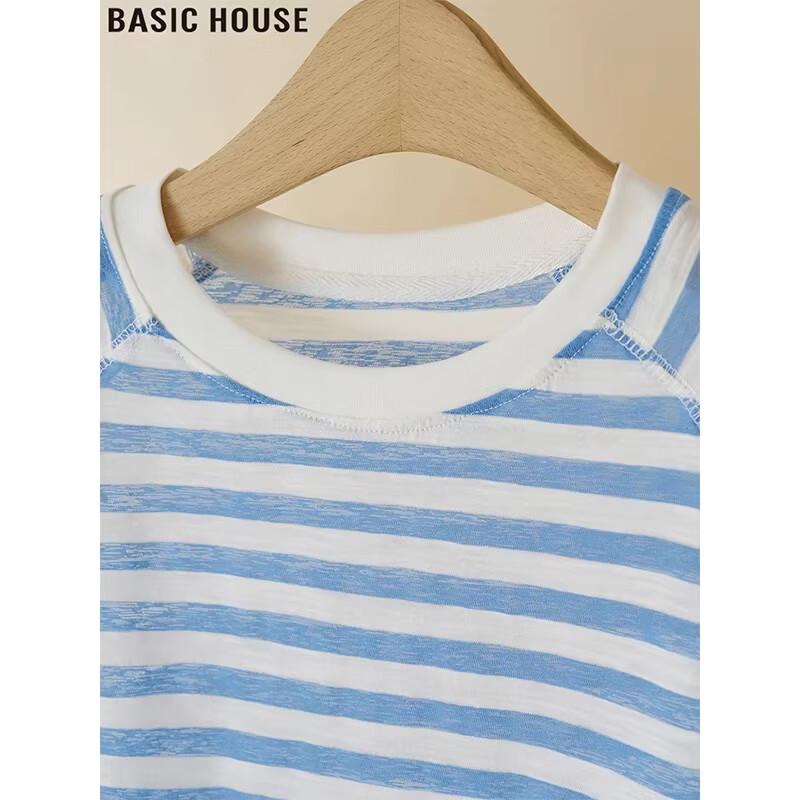 Женская футболка Basic House с контрастной полосой, длинный рукав