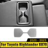 For Toyota Highlander XU70 Kluger 2020 2024 2024 2024 Stainless Car Rear Row Water Cup Holder Mat Pad Decoration Accessories