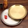 Stainless Steel Dinner Plates Round Thickened Salad Plates Home Kitchen BBQ Salad Serving Plate Tablewear ARI