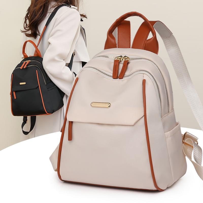 Модные женские высококачественные нейлоновые рюкзаки, женский дорожный рюкзак большой вместимости для девочек-подростков, сумка через плечо с цветными блоками