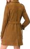 Trench Coat Genuine Casual Stylish Soft Women Brown Suede Handmade Lambskin New