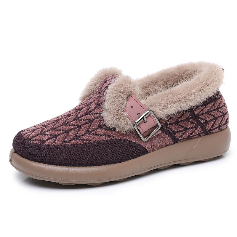 Women's Winter Warm Fluffy Loafers Casual Non-Slip Comfortable Work Flats for Women Fleece Lined Walking Shoes Faux Suede Outdoor Plush Short Boots