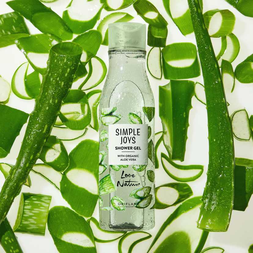 Oriflame Гель для душа Simple Joys Love Nature с органическим алоэ