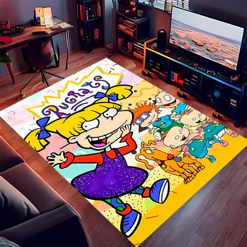 1pc Rugrats Print Area Rug - Soft,Washable Non-Slip Indoor Mat for Office Chairs,Living Room,Home Office Decorative Rug