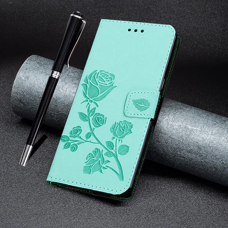 Кожаный чехол-бумажник с цветком розы для Samsung Galaxy S23 Ultra S22 S21 Plus A04S A54 A53 Xiaomi Redmi Note 11 iPhone 14 13 12 Pro Max откидная крышка