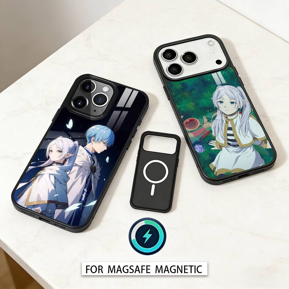 Чехол для телефона Sousou No F-Frieren Магнитный Для iPhone 17 16 15 14 13 12 Pro Max Для Magsafe Беспроводная зарядка Чехол