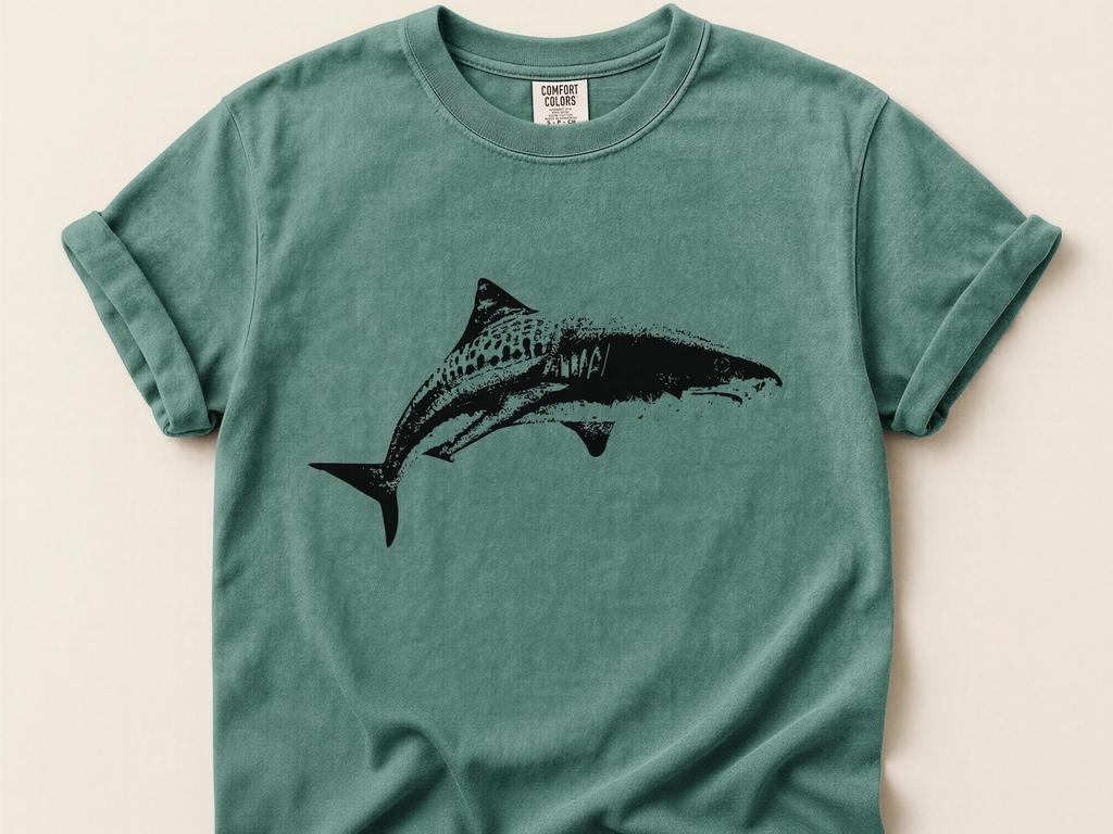 Tiger Shark T-Shirt - Galeocerdo Cuvier/Ocean Tiger Shark/Sea Tiger - Minimalist/Ink/Vintage/Science/Ichthyology