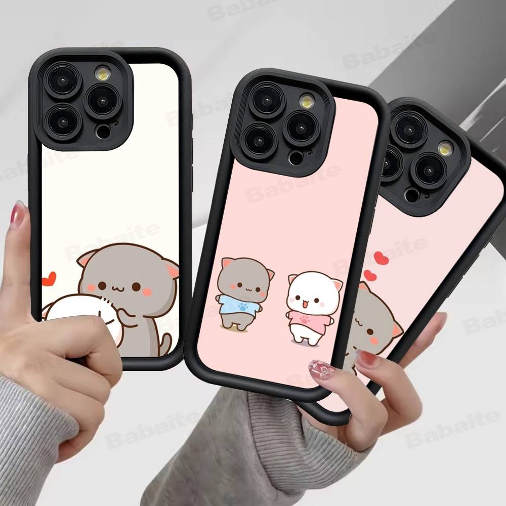 Cartoon Cute Cats Silicone Soft Phone Case For iPhone 17 16 14 13 12 11 15 Pro Max Plus Air Cover