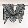 88cm Blue Paisley Silk Wool Square Scarf: Double-Sided Print, Warm Velvet Shawl, Versatile European & American Style.