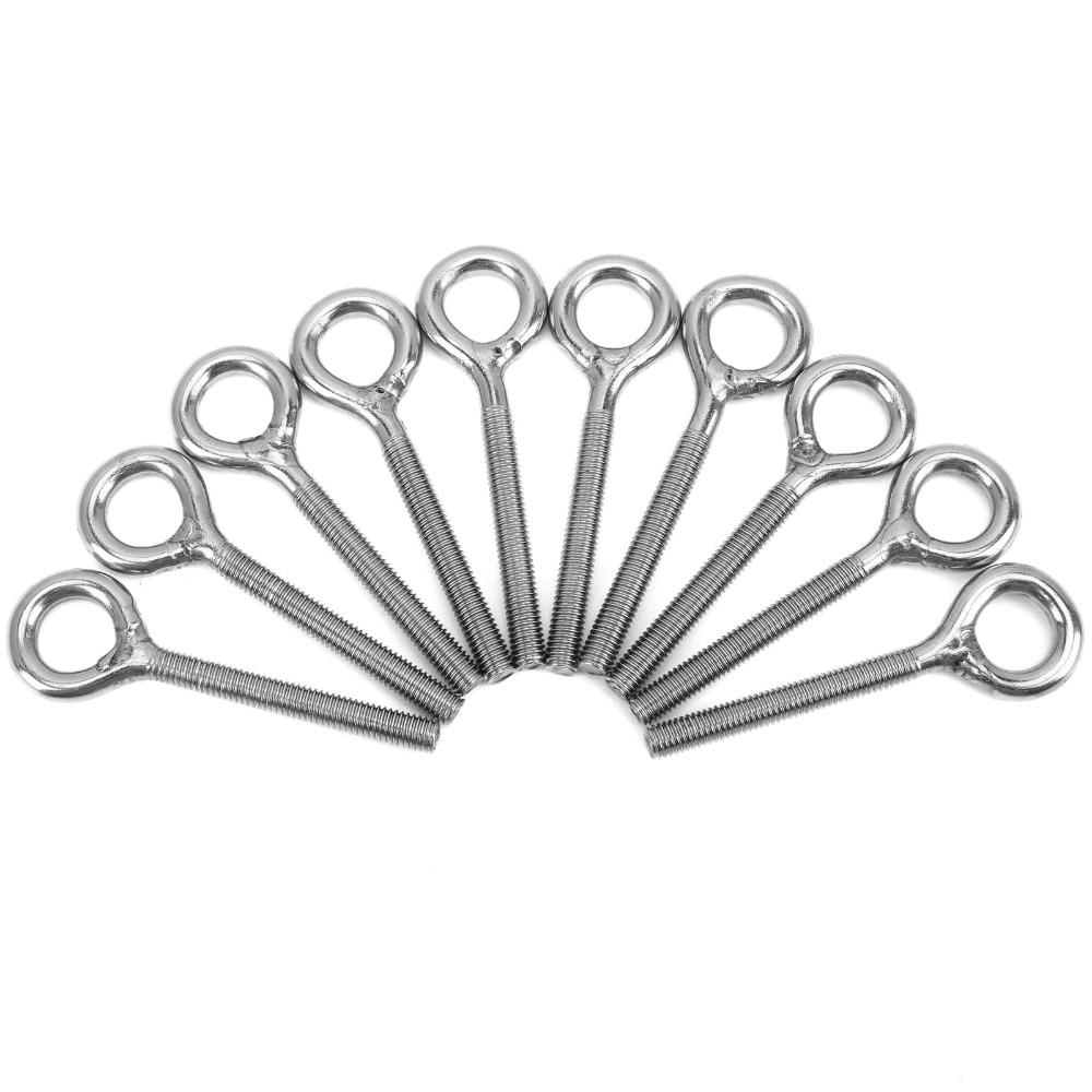 10Pcs Stainless Steel Ring Bolts M5 Eye Ring Bolt Durable Eye Bolt Pipeline Gate Valves