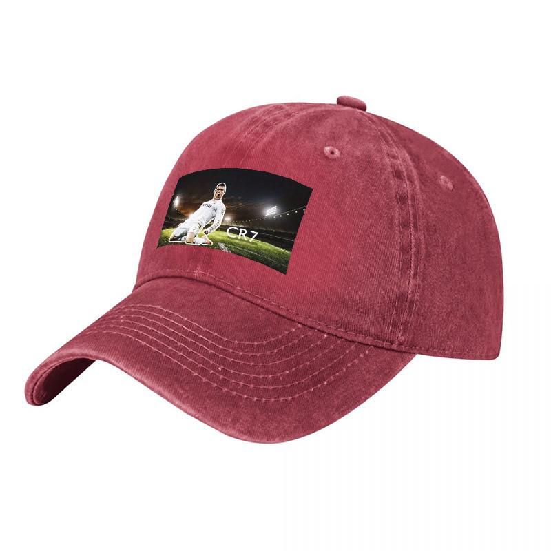 CR Football Legend Washed Canvas Baseball Cap Classic Sport Style Adjustable Fit Unisex Hat for Fans and Casual Wear