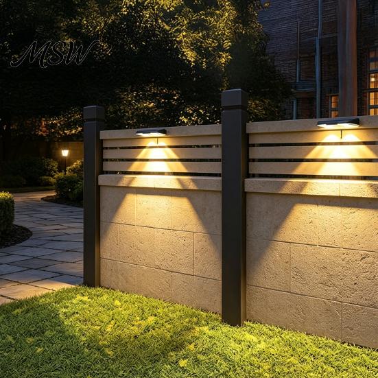 Dual-lens Solar Wall Light Washer Lights, Outdoor Light, Waterproof Garden LED Lamp Porch Lights With Multiple Modes with Color Changing RGB,