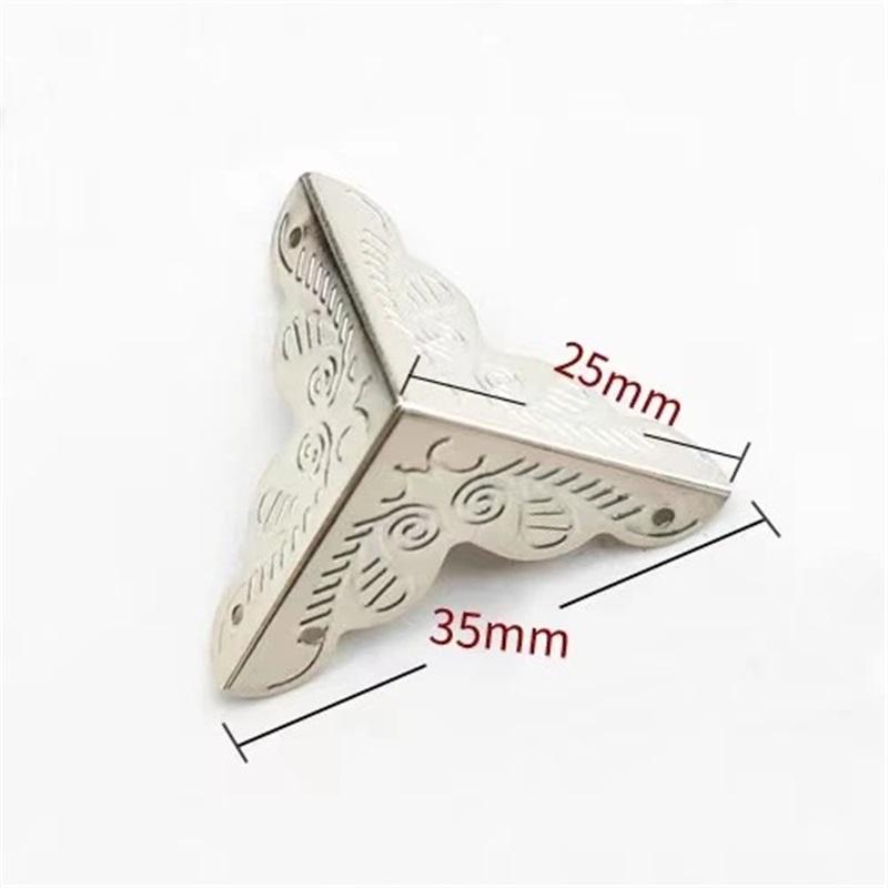 Защитный уголок для ящика для яиц 20 шт., антикварный латунный треугольный уголок из ротанга, резной деревянный чехол для защиты краев