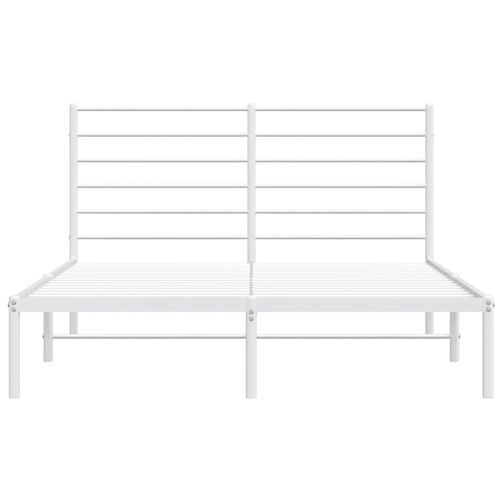 Vidaxl Металлическая Рама Кровати С Изголовьем, Белая, 120X200 См