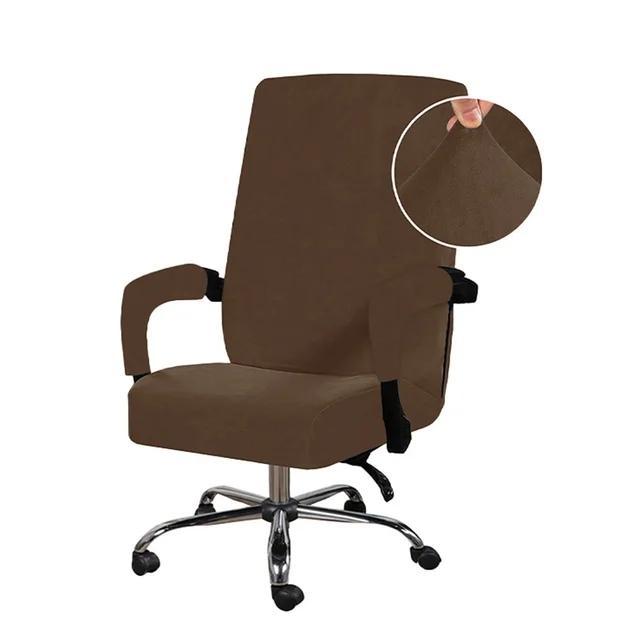 Modern Spandex Computer Chair Cover Office Chair Slipcover With Armrest Dust Protector Removable Anti Dirt Seat Case