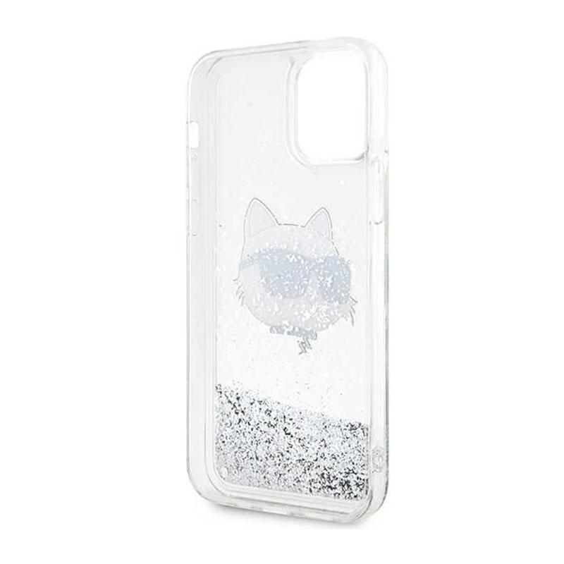 Karl Lagerfeld Liquid Glitter Nft Choupette Head - Etui Iphone 12 / Iphone 12 Pro (Srebrny)