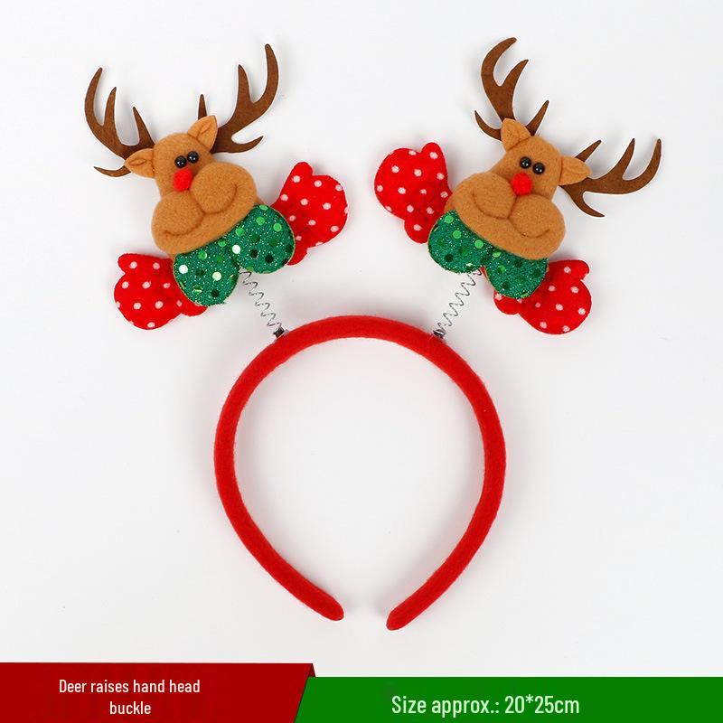 Christmas Deer Antler & Snowman Headband - Festive Party Headdress Gift