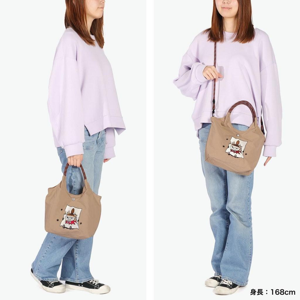 Embroidered Bag for Women Cool Gray [Moomin] 2-way Rmpk-02 (Little My)