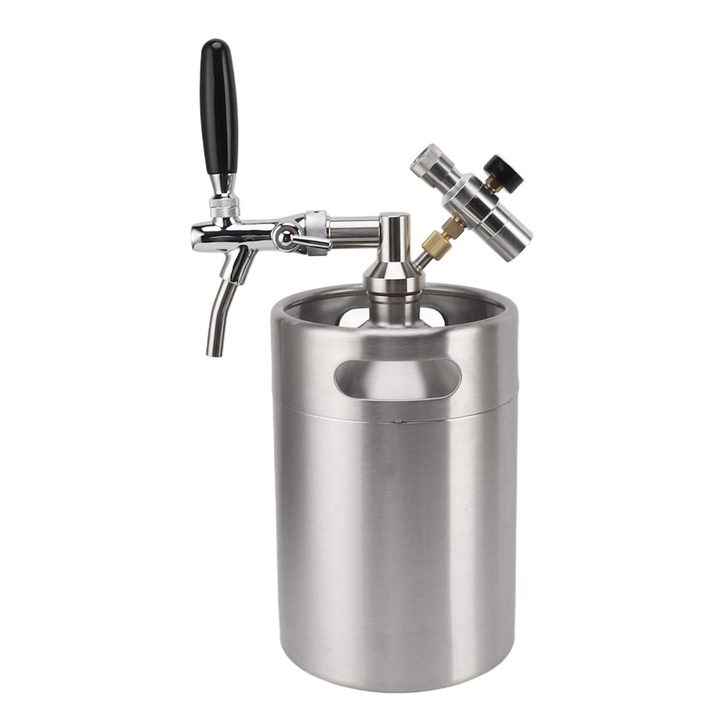 Мини-пивной бочонок Growler 5L из нержавеющей стали портативный домашний дозатор под давлением с 60PSI